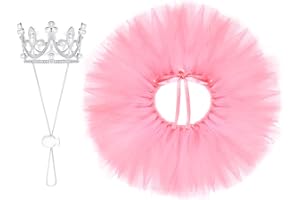 Yymobt 2 Pcs Dog Tutu Dress with Pearl Crown for Small Medium Pet Cat Dog Halloween Costume Dress for Ballet Birthday Party W