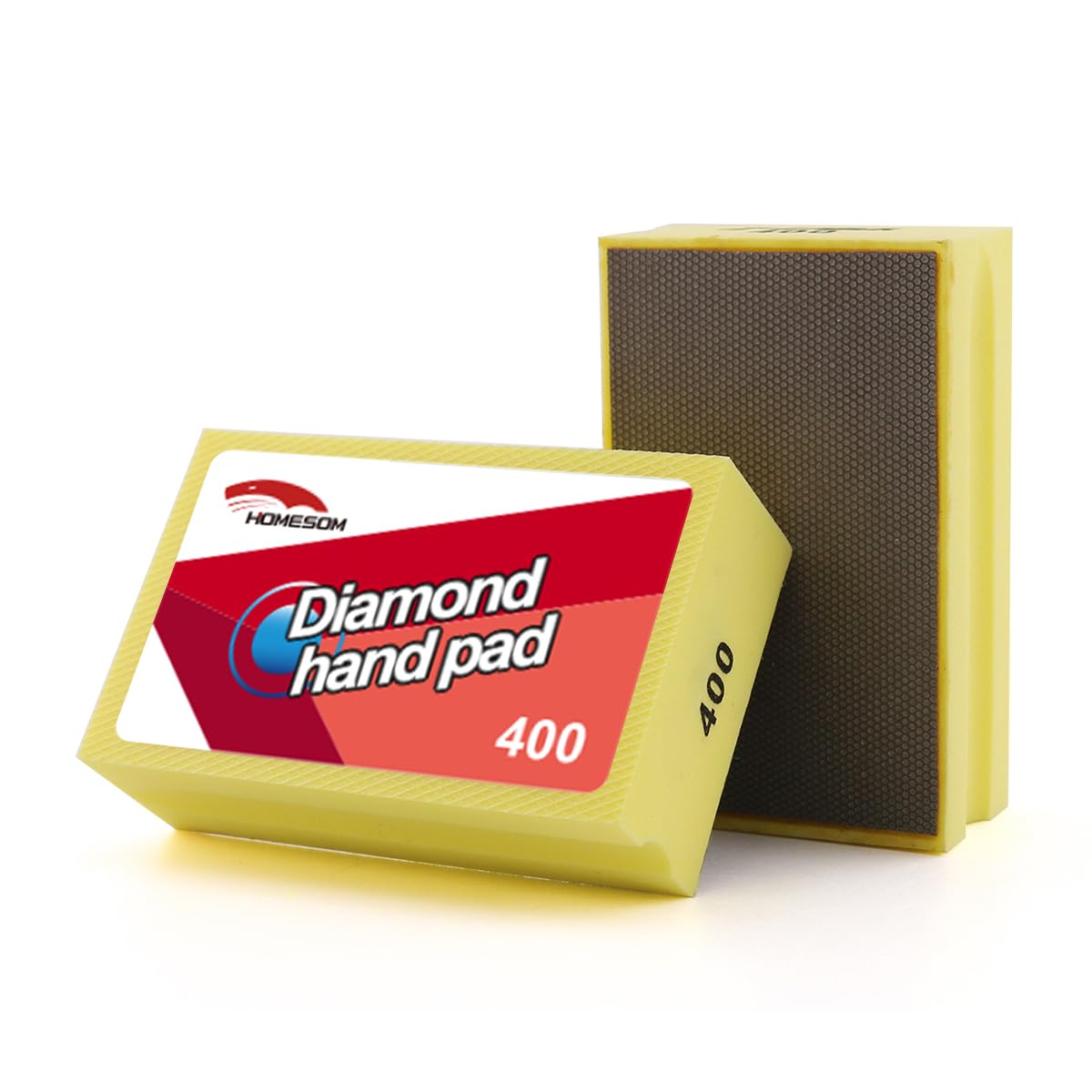 HOMESOM Diamond Hand Polishing Pads Electroplated Diamond Tools Pad Sanding Block for Grante MarbIe Stone Glass 400 Grit