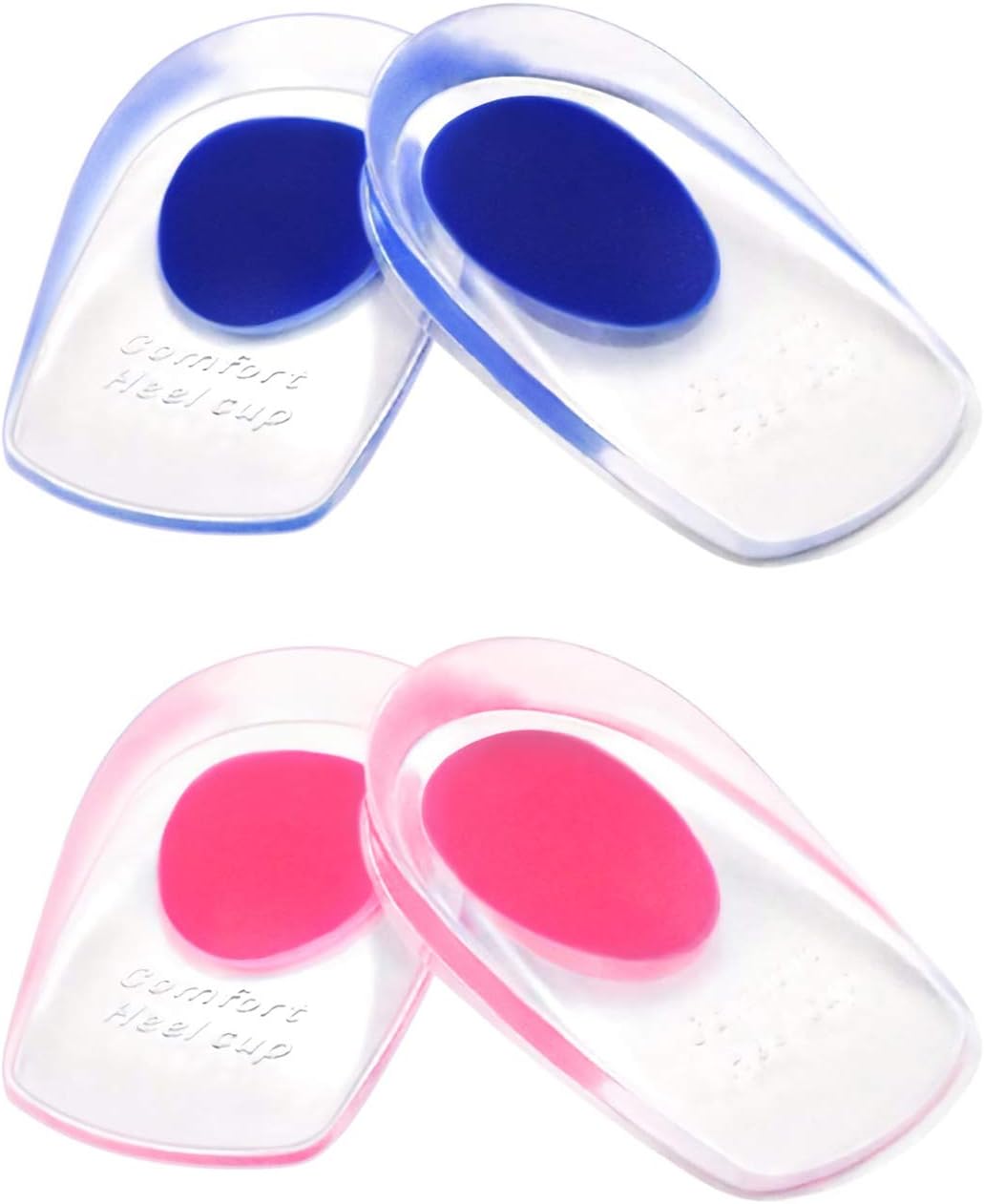2 Pairs Gel Heel Cups, Silicone Orthotic Heel Cups Pads for Plantar
