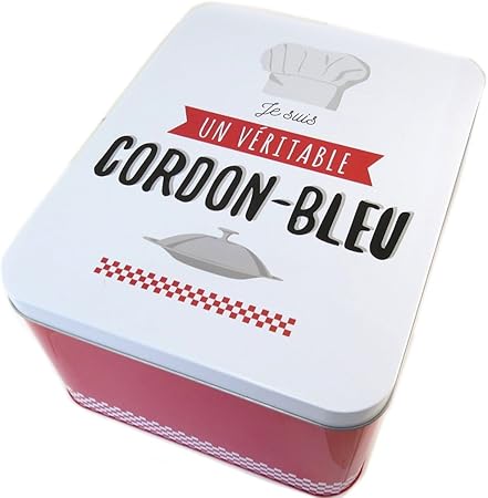 Caja metálica Je Suis Un Véritable Cordon Bleublanco rojo - 31x24x15 cm.: Amazon.es: Hogar