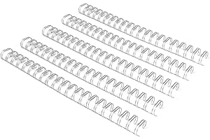 RAYSON Binding Wire Spines, 7/8 Inch, 2:1 Pitch Double Loop Binding Wires Capacity 220 Sheets, 21-Loops for Letter Size Paper, Silver Color Wire Binding Spiral Pack of 50