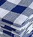 Cotton Clinic Set of 12 Cloth Napkins Gingham Check 100% Cotton 20x20 inches - Soft Durable Washable - Ideal for Events Wedding Christmas Easter - Perfect Everyday Use Table Dinner Napkins Navy Blue
