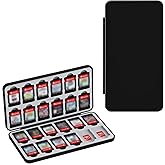 JINGDU 24-Slot Switch Game Card Case Compatible with Nintendo Switch Games & micro SD Cards, Portable Games Holder Organizer Suitable for Switch, NS2/NS/Lite/OLED Game Cards, Black