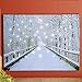 Collections Etc Lighted White Fiber Optic Snowy Winter Road Scenery Canvas - Seasonal Décor Accent for Any Room in Home