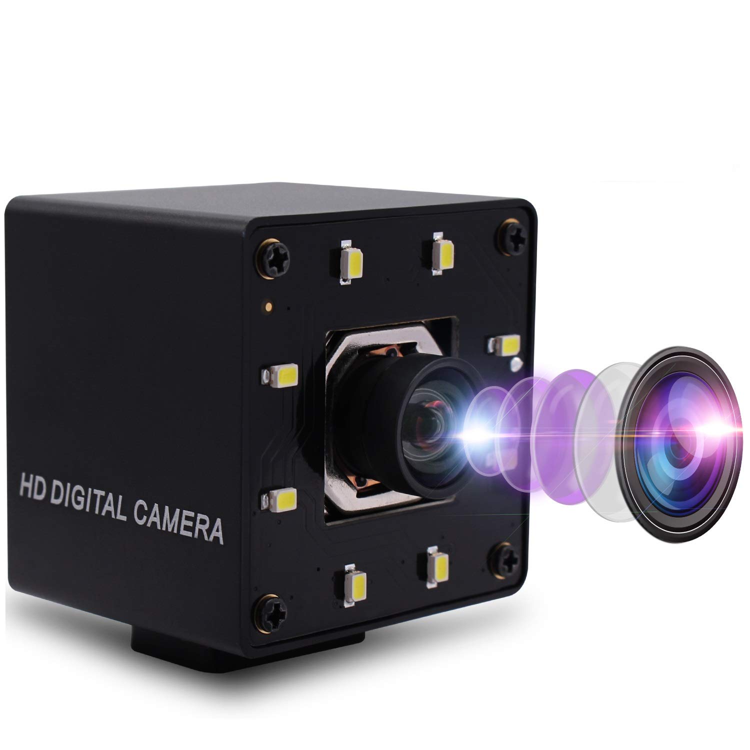 Autofocus 4K Webcam with Light, Wide Angle without Distortion,IMX415 Sensor 3840x2160 30fps USB Camera for Windows,Linux,MacOS,Android — image 1