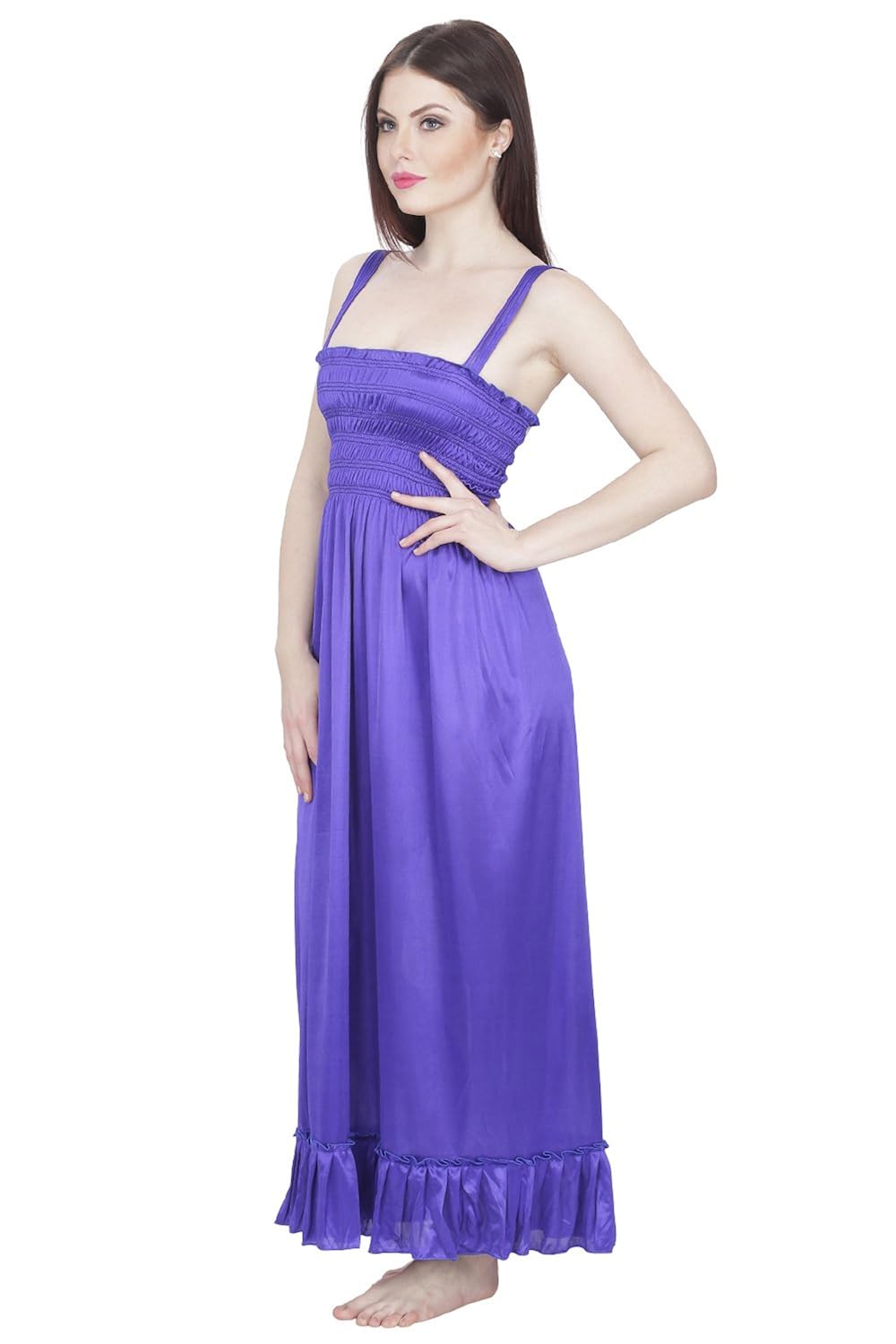 secret wish women's satin nighty (free size)