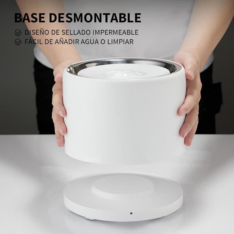Fonte EVERSWEET para gatos, aço inoxidável, bomba sem fios, controlo por aplicação, bebedor de 1,8L para gatos/cães, ultra-silencioso, filtro triplo, 3 fluxos de água, não é fácil de reter bactérias