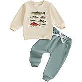 Fernvia Toddler Baby Boy Fall Clothes Animal Print Long Sleeve Pullover Tops + Drawstring Pants Winter Outfits