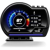 MH Head Up Display for Car, OBD2+GPS Dual System, OBD2 Gauge Display, GPS Speedometer, Tachometer, Water Temp, Volt, Overspeed Alarm Fault Diagnosis