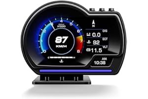 MH Head Up Display for Car, OBD2+GPS Dual System, OBD2 Gauge Display, GPS Speedometer, Tachometer, Water Temp, Volt, Overspee