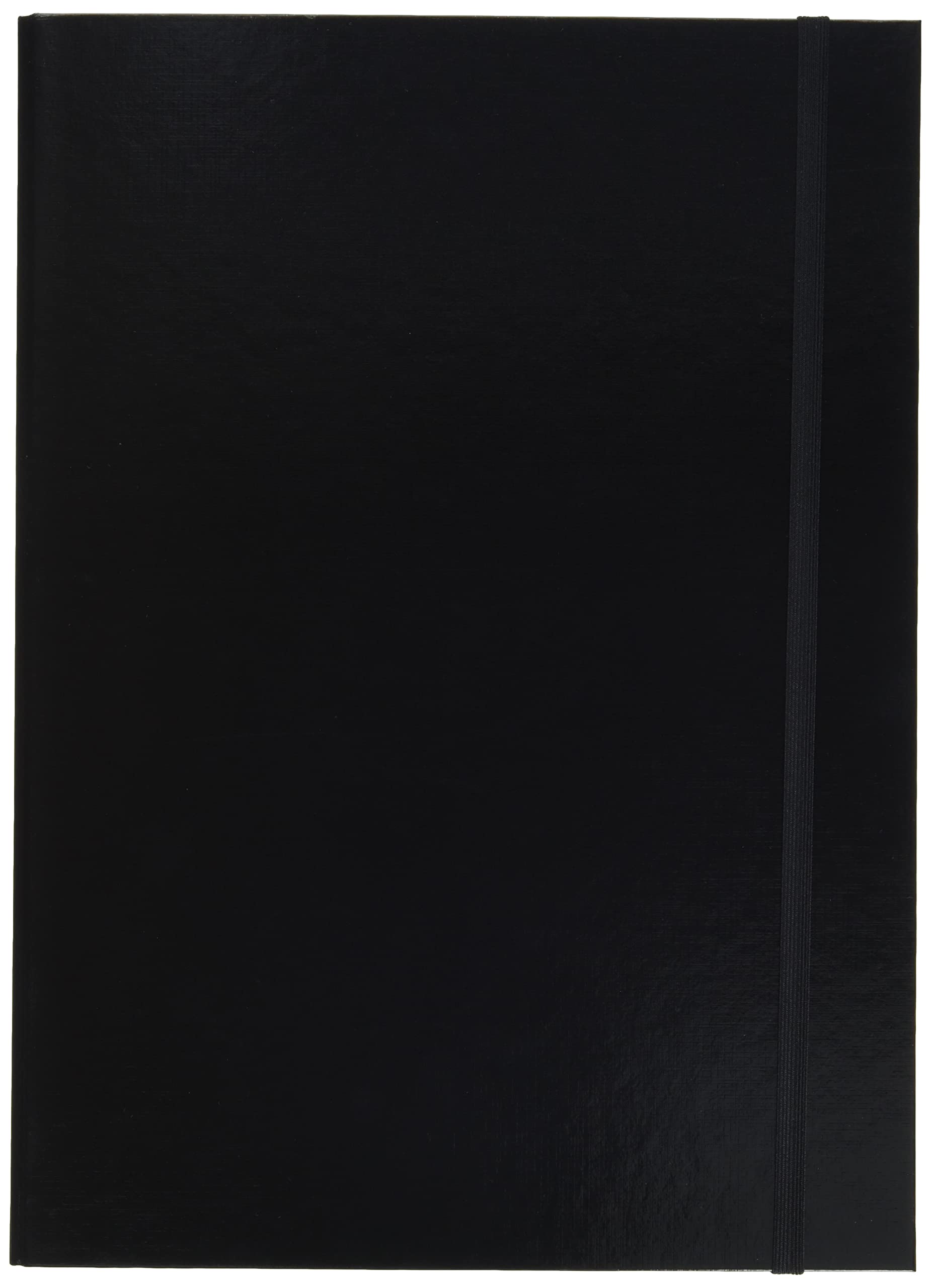 Pagna Basic Colours Notebook Box A4 3X Inner Folds with Elastic Holder, Black