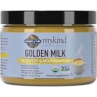 Garden of Life mykind Organics Golden Milk Recovery & Nourishment Powder - 44mg Turmeric Curcumin (95% Curcuminoids), Ashwaga