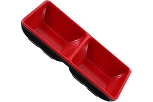 AUTSUPPL 2-Compartment Rectangular Appetizer Serving Tray Sauce Dipping Bowl 5.66X2.67X0.98In Easy to Store Convenient to Car