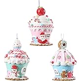 Christmas Pastel Gingerbread House Ornaments Decorations,3pcs Soft Clay Pastel Pink Blue Green Small Candy House With Light Christmas Ornaments for Christmas Tree Hanging Pendants Xmas Tree Decoration