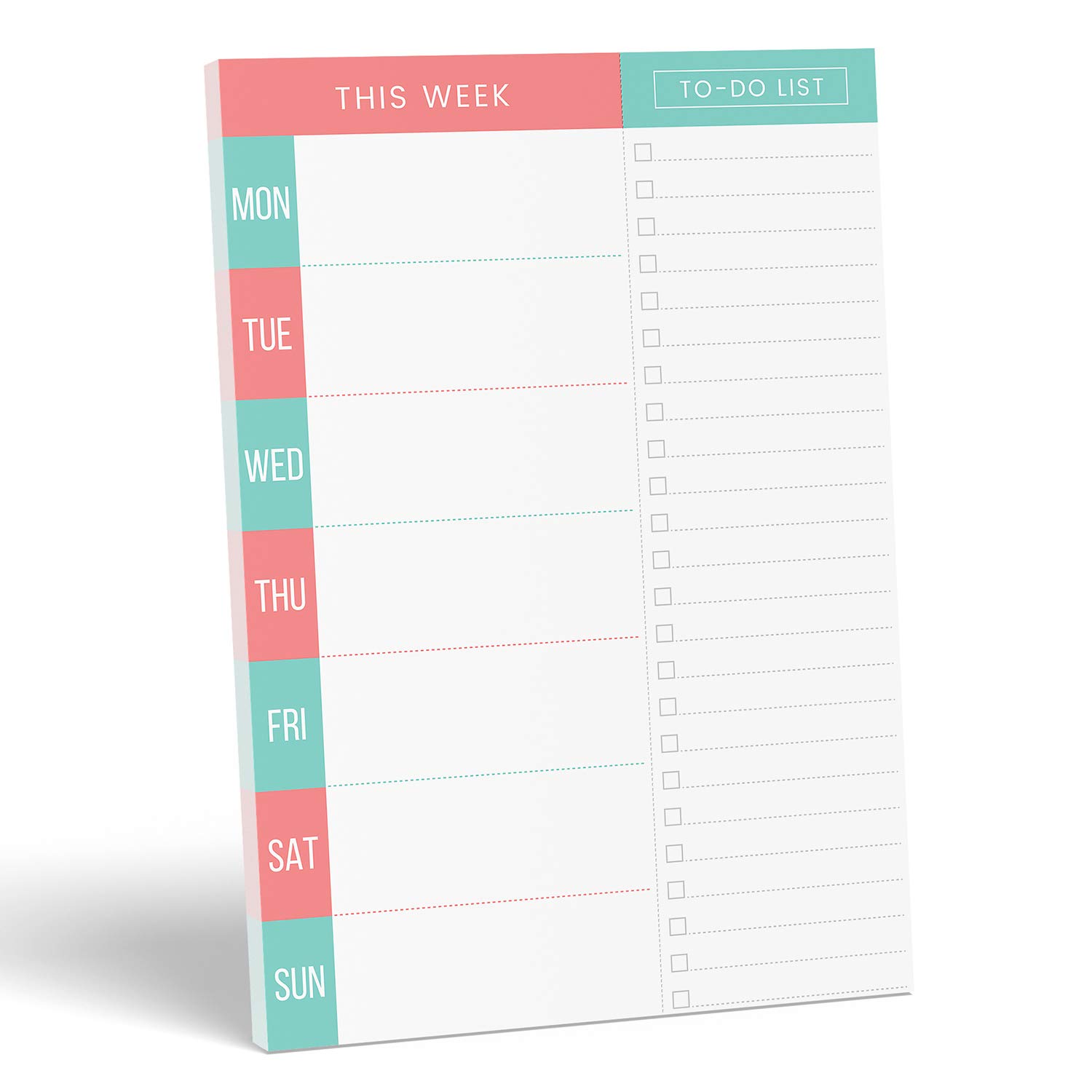 Daily Planner - Undated 2026 Planner Plus To Do List – Teal/Orange Magnetic Weekly Task list organizer and Day Notepad - Agenda Organizer for College Student, Office or Home