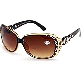 V.W.E. Oversized Rhinestones Women Bifocal Reading Sunglasses Reader Glasses Vintage Outdoor
