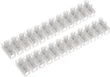 AUKENIEN 15A 16A 12 Way Electrical Terminal Block 2 Pack White Choc Blocks