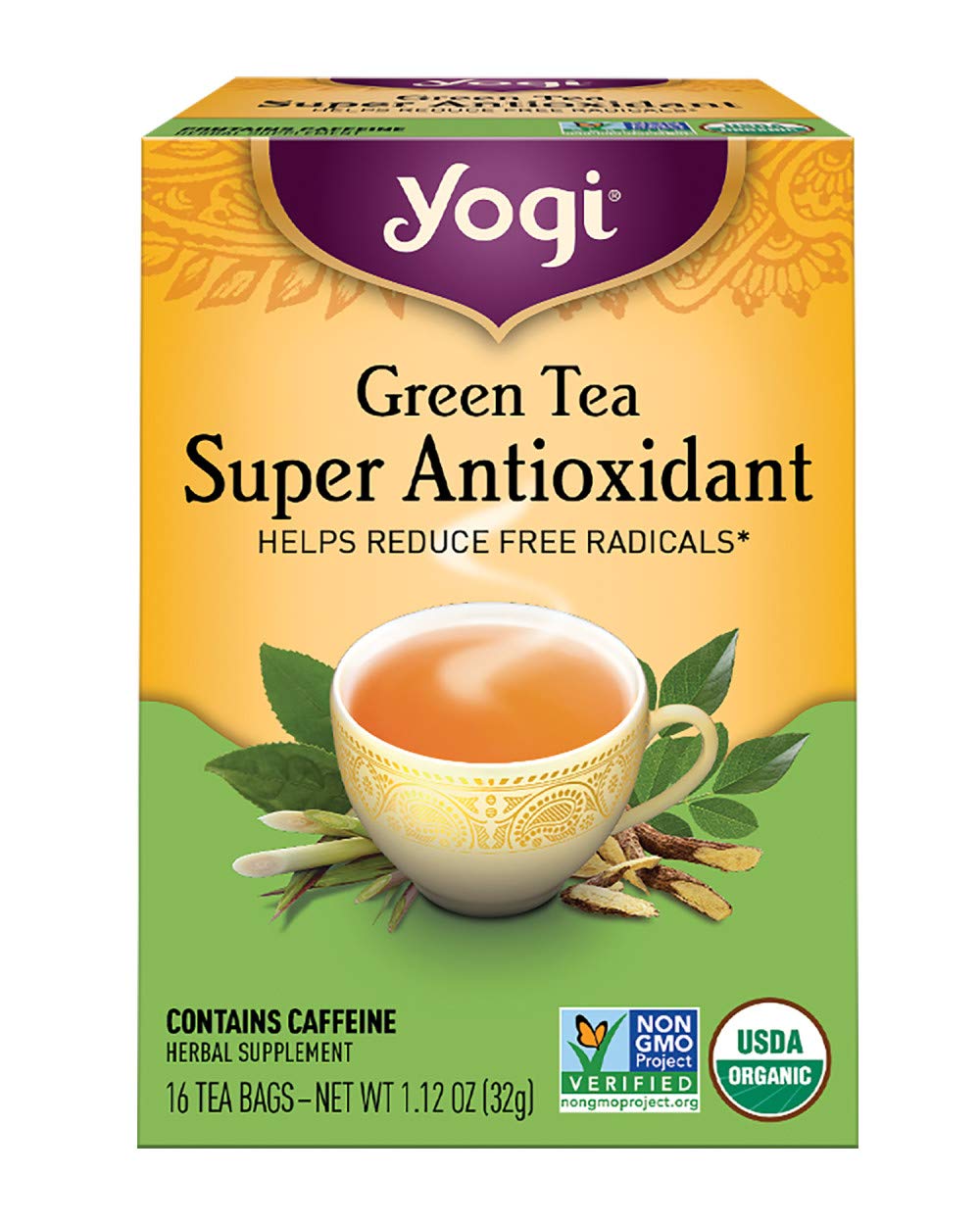 Yogi Tea, Green Tea Super Antioxidant, 16 Count : Grocery & Gourmet Food