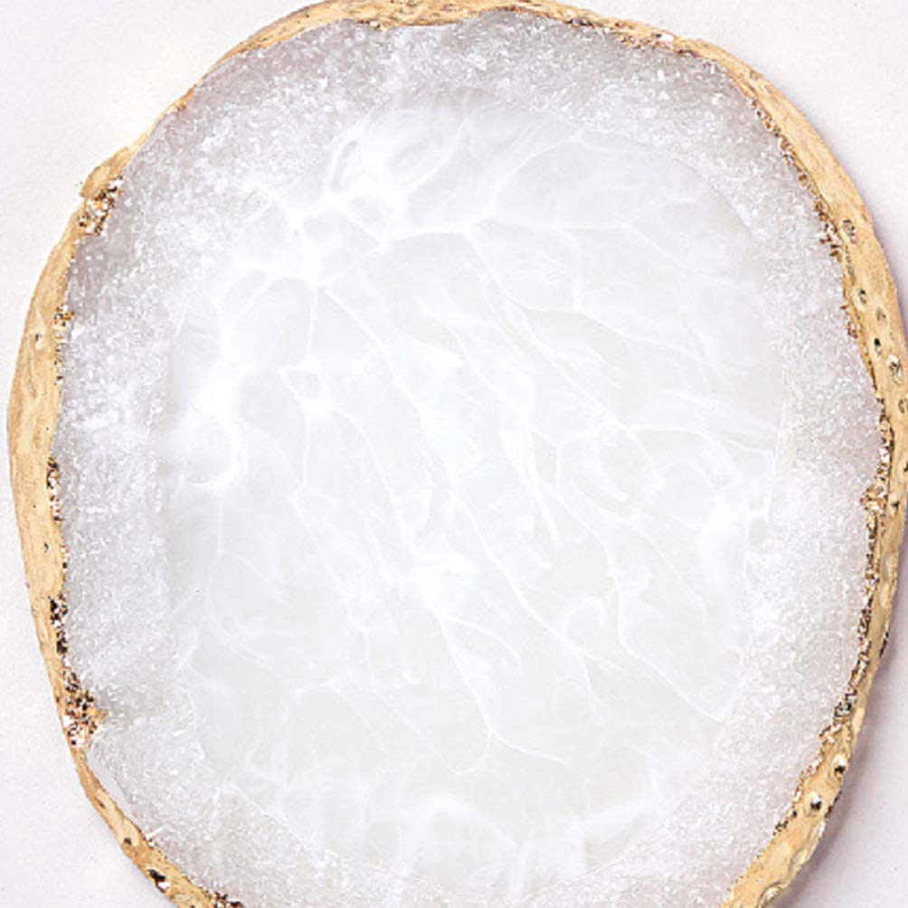 Minkissy Resin Manicure Palette Agate Brim Nails Color Plate Manicure Nail Art Tool (White)