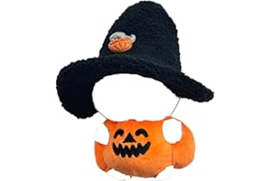BALABOLA Clothes for 17cm Doll(Clothes Only) – 2-Piece Set Cute Pumpkin Outfit and Witch Hat for a Spooky Halloween Dressed-Up Look – Fashion Handmade Accessories for Doll