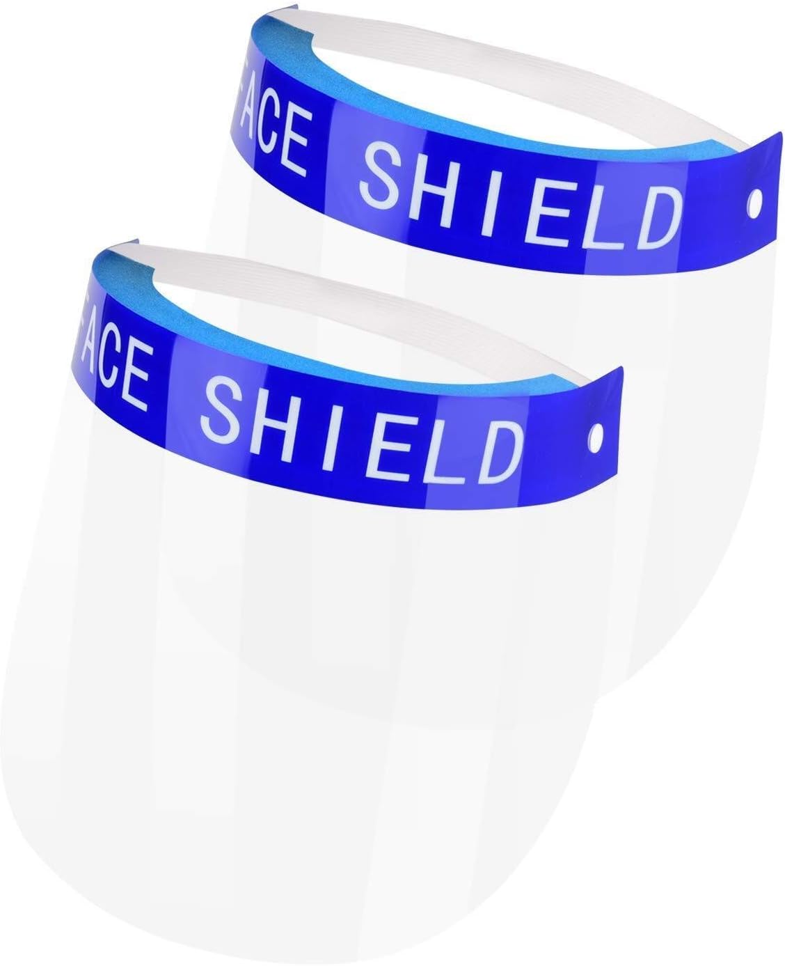 2 Pack Safety Face Shield Medical Disposable Fluid Resistant Full Face Mask Full Protection Cap Protect Eyes and Face Protection from Splash and Splatter