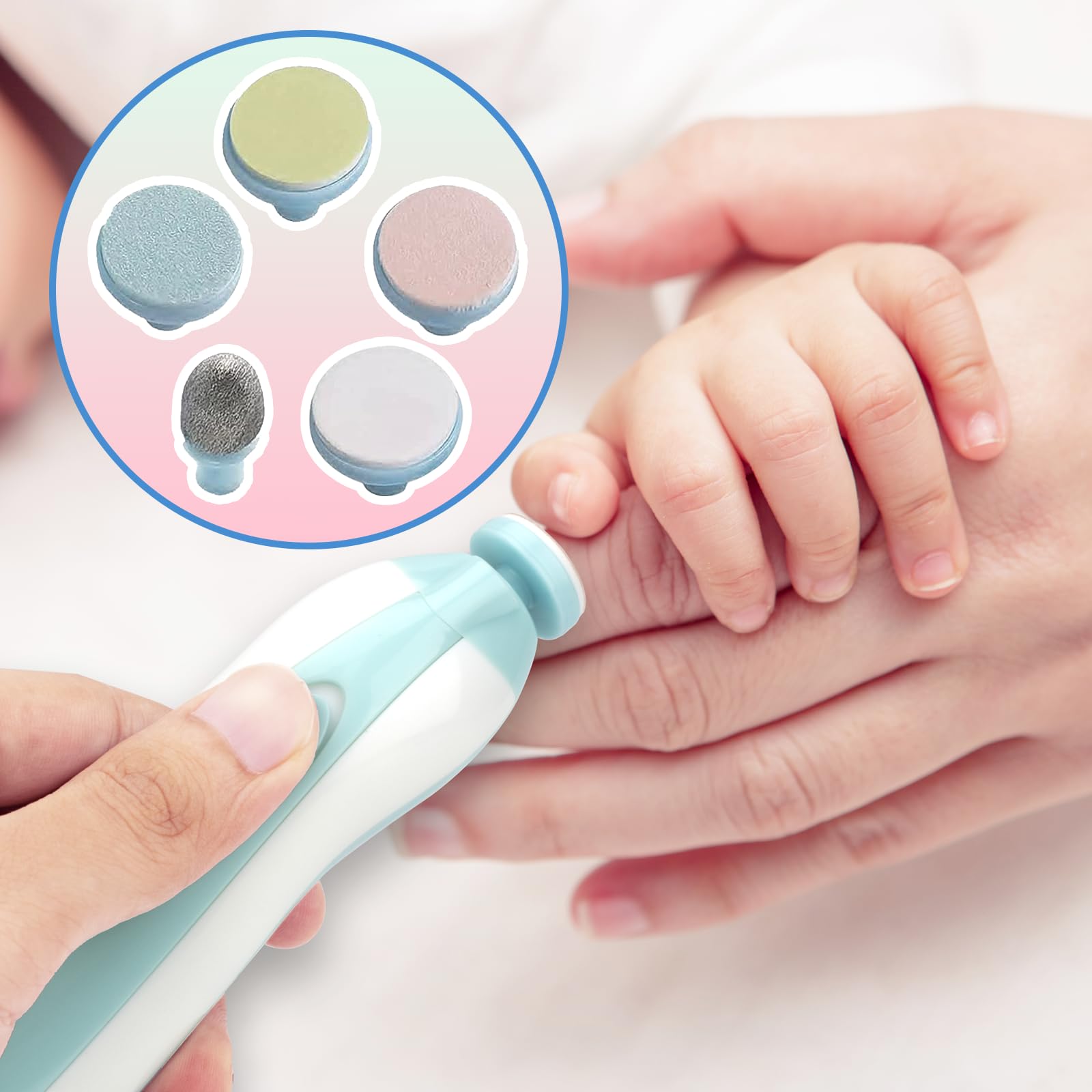 12 Pieces Baby Nail File Pads Nail Trimmer Replacement Pads Electric Baby Nail Grinding Heads for Standard Electric Kid Nail Trimmer Suits to Newborn and Adults
