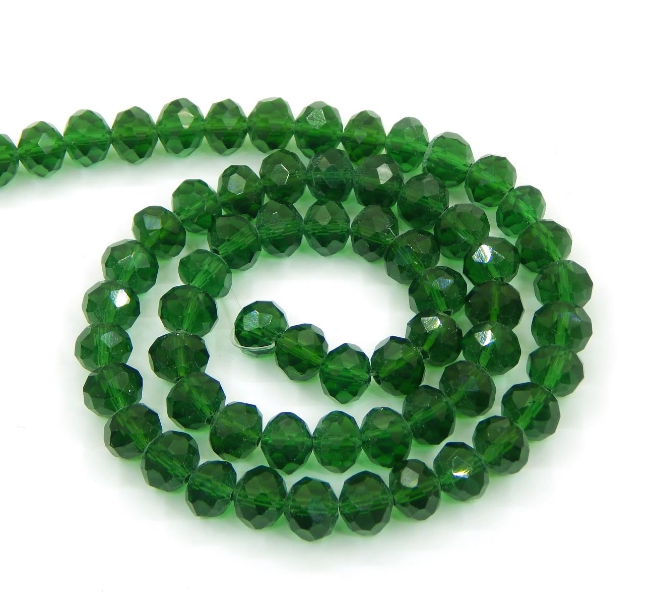 Perlin Pack of 120 Czech Bohemian Crystal Beads, 4 mm, Faceted Rondelle, Green