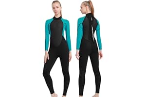 REALON Full Mens Womens Wetsuit 3mm Neoprene Diving Scuba Swimming Thermal Wet Suits Front/Back Zipper Cold Water Warm Swimsuit