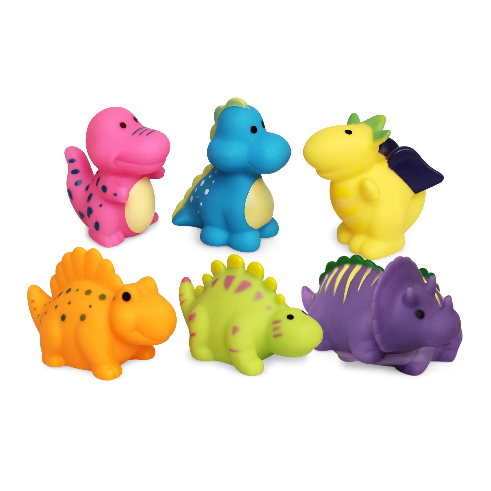 Bath Toys Floating Dinosaur Bath Toys(6PCS),Baby Soft Bath Time Toys,Bathtub Learning Dinosaur Bath Toys and Bathroom Toys for Toddlers