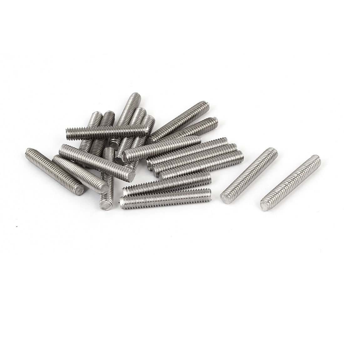 Sourcingmap M4 x 25mm 304 Stainless Steel Fully Threaded Rod Bar Studs Fastener 20 Pcs
