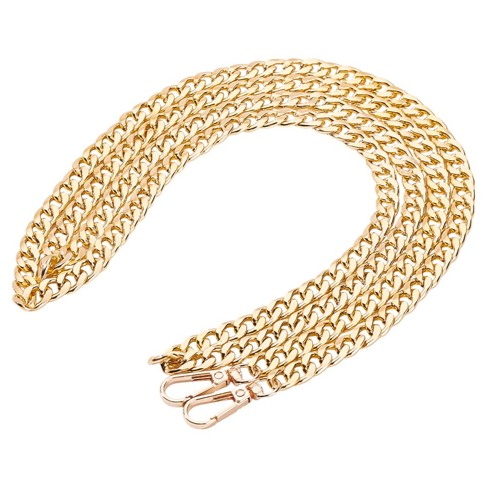 PH PandaHall 160cm Gold Bag Chain Bag Straps for Crossbody Handbags Flat Extender Chain Long Purse Chain for Clutches Bag Making Repalcement DIY Crafts