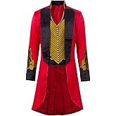 MAXUPO Adult Showman PT Barnum Costume Men's Circus Ring Ringmaster Costume Cosplay Uniform Tailcoat Jacket Suit