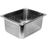 Excellante Half Size 6-Inch Deep Perforated 24 Gauge Steam Pans