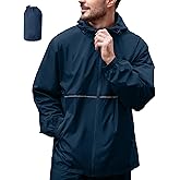 ZITY Men's Rain Jacket Waterproof with Hood Lightweight Raincoat for Golf Hiking Camping Cycling