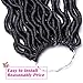 MOBOK 3 Pcs/Lot Goddess Locs Faux Locs Crochet Twist Braiding Soft Synthetic Hair Extension (1B), 14 Inch (Pack of 3)