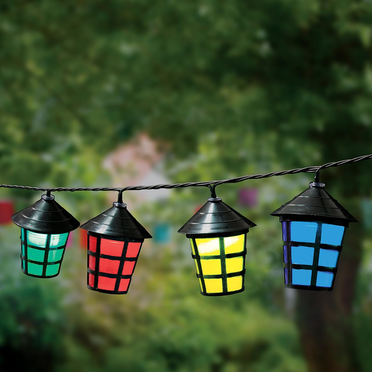 Christmas Concepts® 40 Multi-coloured Retro Party/Barbecue/Garden Party String Lantern Lights (Indoor and Outdoor use) - 11m (36ft) Cable