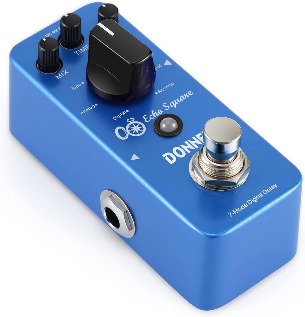 Donner Digital Delay Pedal Echo Square Delay Guitar Pedal 7 Modes True Bypass