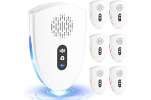CKCOEO 2025 Upgraded Ultrasonic Pest Control Repeller, Mouse Repellent Indoor for Spider Bug Roach Ant Mosquito Rat Mice Insect Deterrent, Mouse Rodent Repellent Ultrasonic Plug in, 3 Mode Switching, 6 Pack