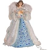 Kurt Adler 14-inch UL 10-Light Coastal Beach Angel Treetop