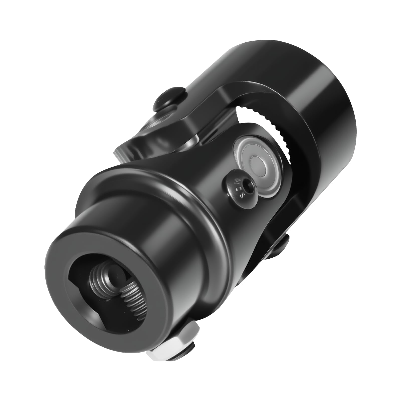 Photo 1 of 1"-48 Spline X 3/4" DD U Joint Steering Shaft Coupler, Steering Universal Joint, Automotive Replacement U-Joint Coupling, Black