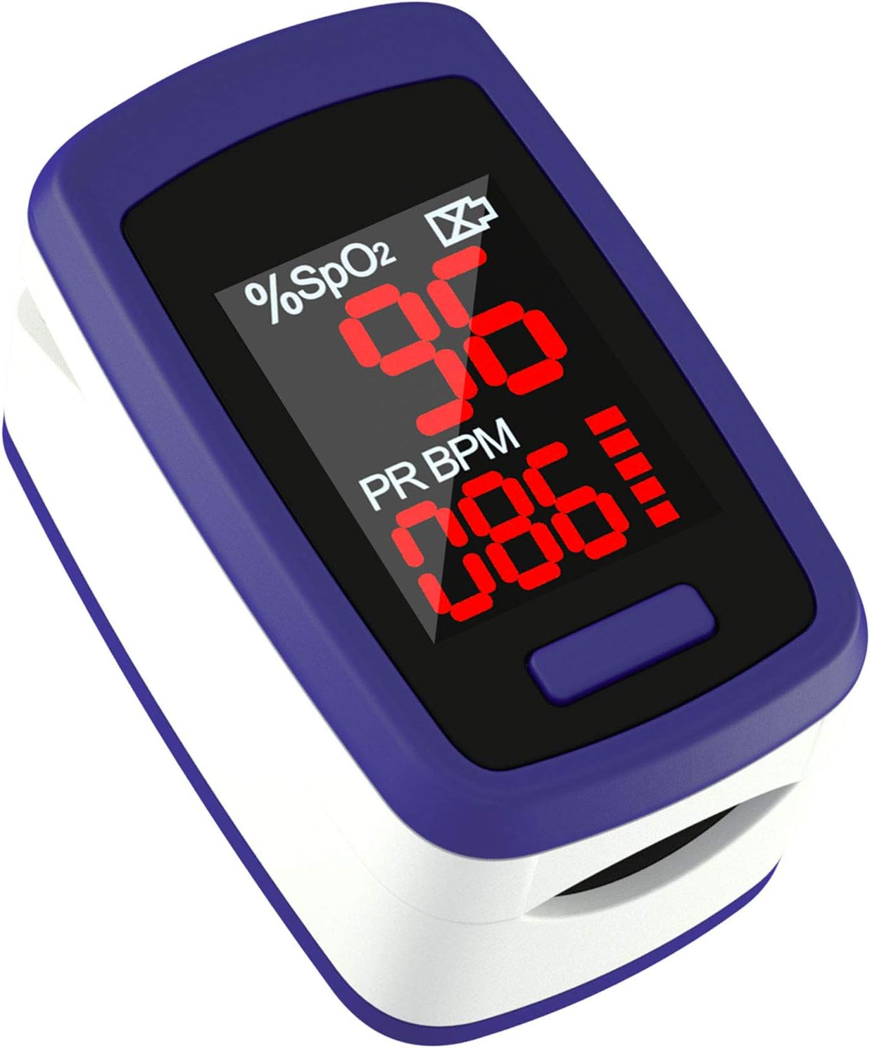 Pulse Oximeter Fingertip, Blood Oxygen Saturation Monitor, Heart Rate and SpO2 Levels, Large LED Display - Portable Oximeter with Lanyard
