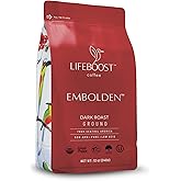 Lifeboost Dark Roast Low Acid Ground Coffee, Certified Organic, 12oz | Third Party Tested for Mycotoxins, Mold &amp; Pesticides, Non-GMO, Single Origin, Stomach Friendly