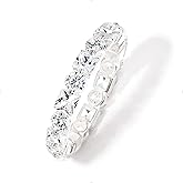 STORYJEWELLERY Wedding Bands for Women, Eternity Band Rings for Women, 925 Sterling Silver Cubic Zirconia Rings, Silver Stackable Ring, Gifts for Her