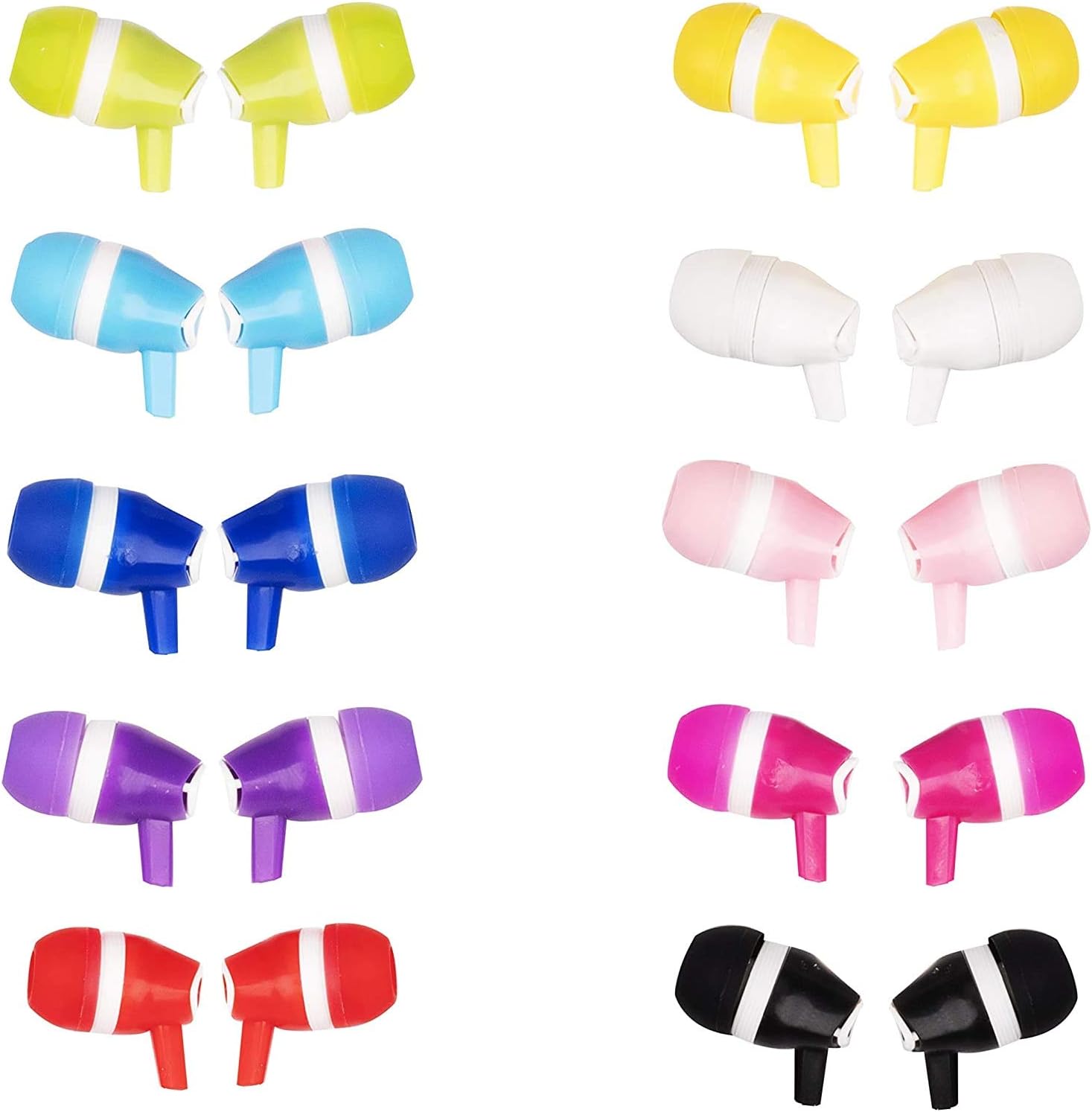JustJamz Bulk Earbuds Bubbles 50 Pack of Colorful in-Ear Earbuds Mixed Colors Pack of Wired in-Ear Earphones Compatible with Smartphones for Schools Kids - Image 3