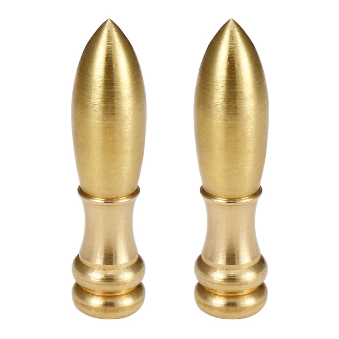 Photo 1 of uxcell 2pcs M6 Thread Solid Brass Knob Lamp Shade Finial Decoration Accessories 2 inch High