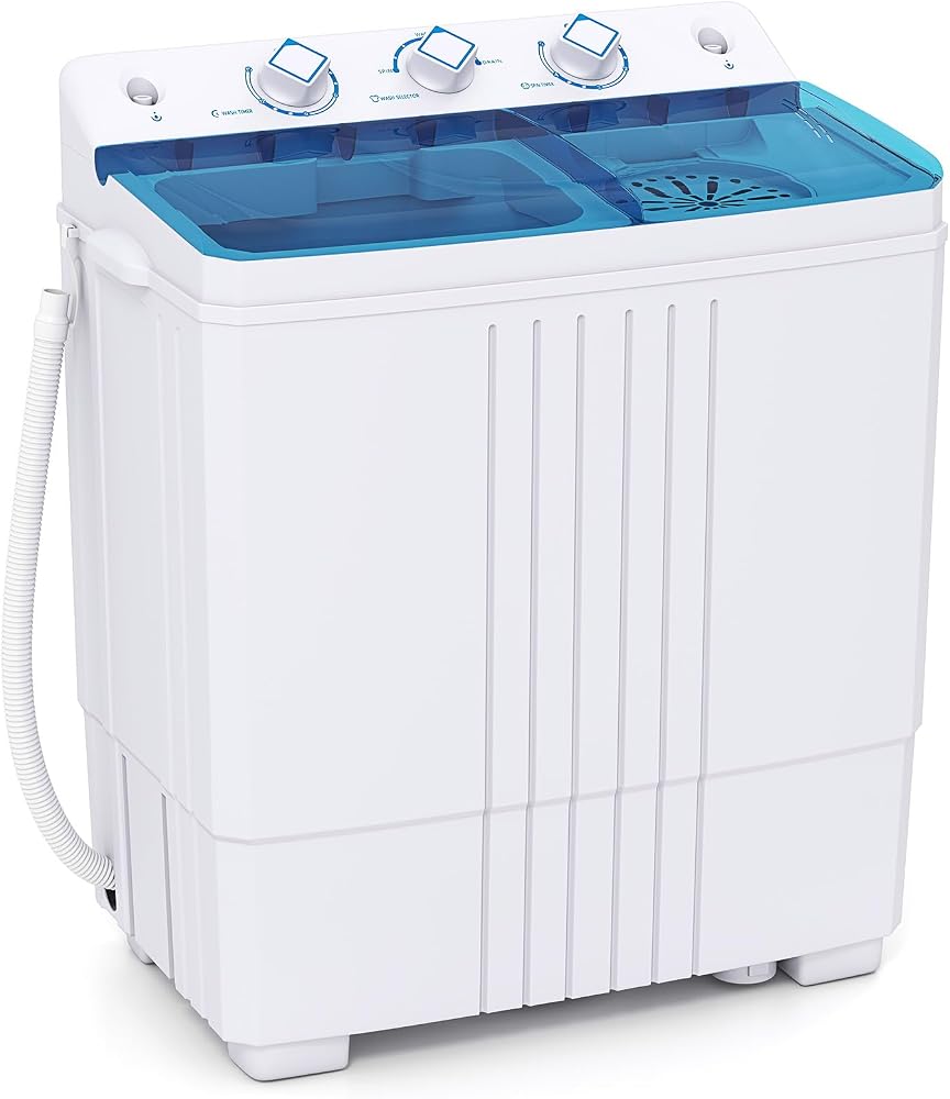 Giantex Washing Machine, 20Lbs Capacity, Washer and Spinner Combo, Portable Compact Twin Tub 12Lbs Washing and 8Lbs Spinning,