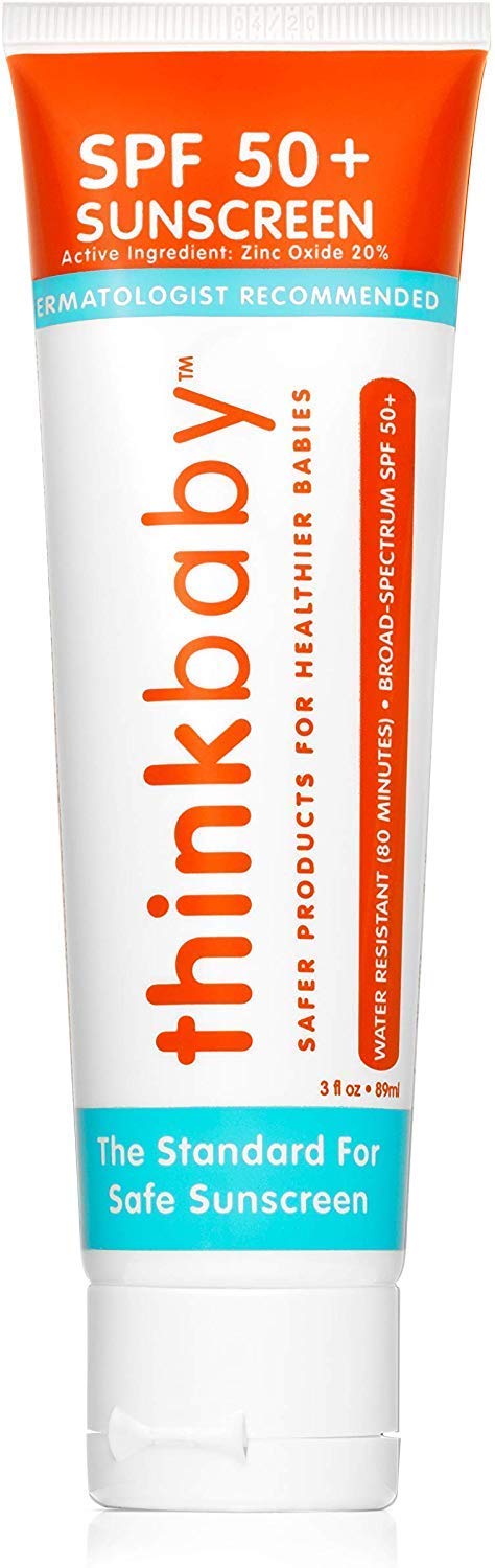 Baby Sunscreen Natural Sunblock by Thinkbaby, Safe, Water Resistant Sunscreen - SPF 50+ (3 ounce): Think Baby: Baby