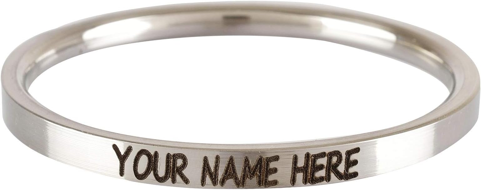 The Amritsar Store Metallic Stainless Steel Personalised Kada for Men (5 mm Thickness)