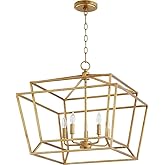 Quorum 8407-5-74 Transitional Five Light Chandelier from Monument Collection in Gold, Champ, Gld Leaf Finish,