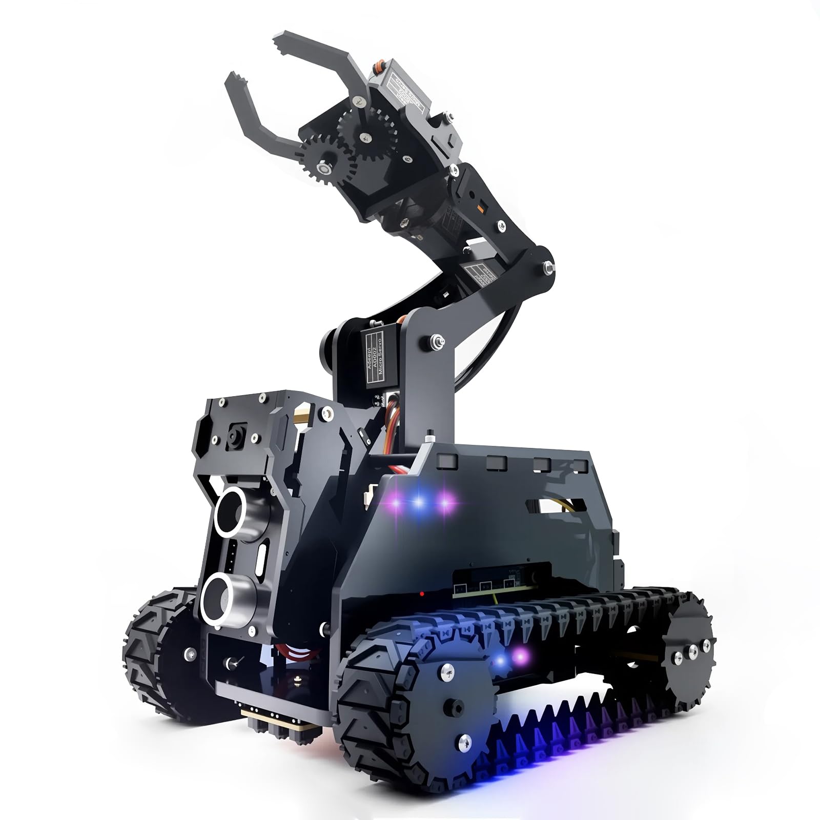 Adeept RaspTank WiFi Wireless Smart Robot Car Kit for Raspberry Pi 4 3 Model B+/B, Tank Tracked Robotics with 4-DOF Robotic Arm, OpenCV Target Tracking, Video Transmission with PDF